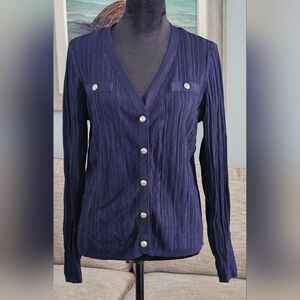 WHBM Long Sleeve Snap-Front Cardigan Sz L